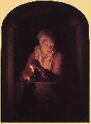 Gerard Dou Old Woman with a Candle oil painting reproduction
